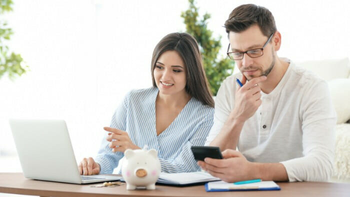 Couple reviewing their finances